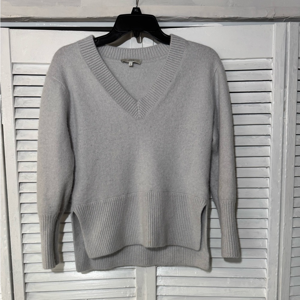 Gray V-Neck Women's Sweater